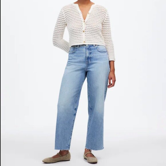 Madewell The Curvy Perfect Vintage Wide-Leg Crop Jean in Hallstead Wash - Picture 1 of 5